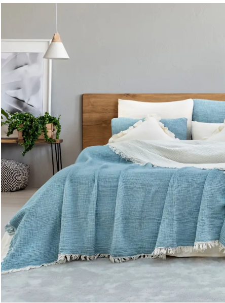 4-lagige Premium Muslin Decke – 100% Baumwolle (160x240 cm)