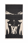 Premium Jacquard-Hamamtuch „Pinguin-Abenteuer“ XL – 100% Baumwolle Pestemal (90x190 cm)